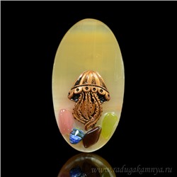 Сувенир магнит, уральские самоцветы "Медуза" 50*90мм
