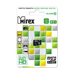 Карта памяти MicroSD 8GB MIREX К10