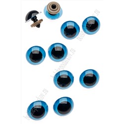 Фурнитура "Глазки для игрушек" 22 мм, с заглушками (10 шт) SF-2143, синий