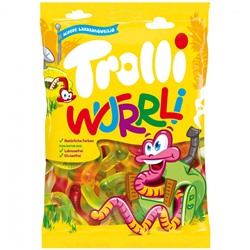 Жевательные конфеты Trolli Wurrli (дерзкий червяк) 100 гр