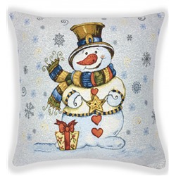 Снеговик со звёздочкой - гобеленовая наволочка