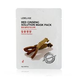 Тканевая маска для лица с красным женьшенем LEBELAGE, 25 G