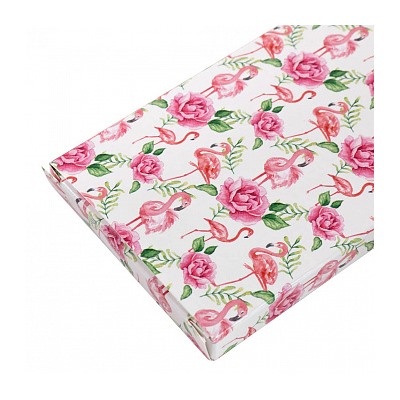 Коробка под шоколадку "Фламинго и цветы" без окна 18*9*1,4 см