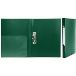 Папка с боковым зажимом и карманом зеленая 0,55мм NP1455 inФОРМАТ