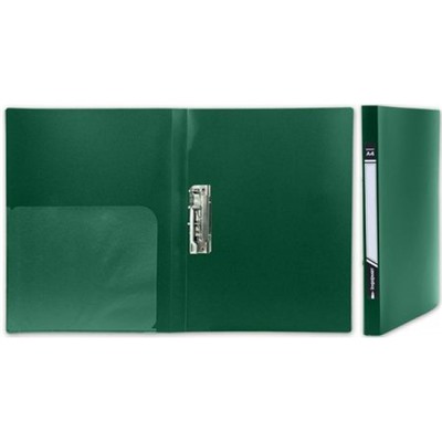 Папка с боковым зажимом и карманом зеленая 0,55мм NP1455 inФОРМАТ
