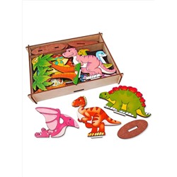 Игровой набор в коробке "Динозавры" 29 дет. (дерево)  арт.8646 /18