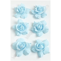 Головки цветов "Роза чайная" 8 см (50 шт) SF-040, светло-голубой