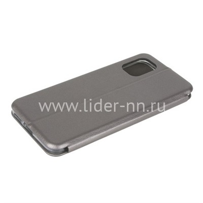Чехол-книжка для Xiaomi Redmi Mi 10 Lite Brauffen (горизонтальный флип) серебро (пакет)