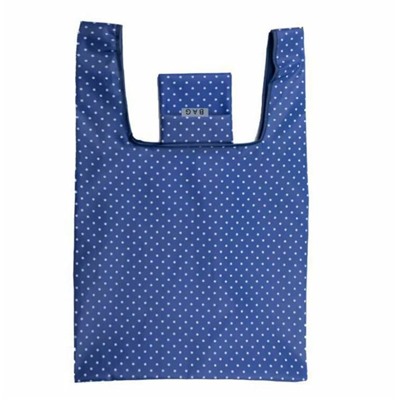 Складная хозяйственная сумка-авоська, 1 шт. Цвет темно-синий, принт мелкие звезды.