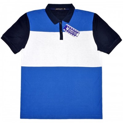 Рубашка-поло "Turon", трехцветная, пике (сине-голубой)