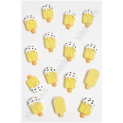 Кабошон "Мороженое на палочке, посыпка" (20 шт) SF-3106, светло-желтый