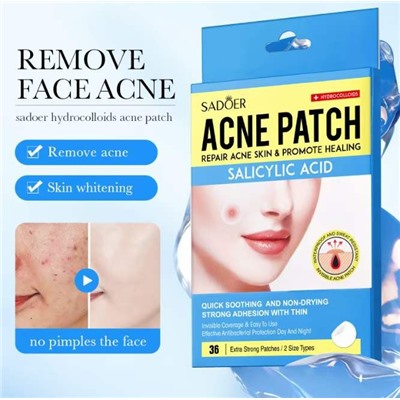 SADOER Патчи для проблемной кожи лица от прыщей ACNE PATCH, 36 шт.