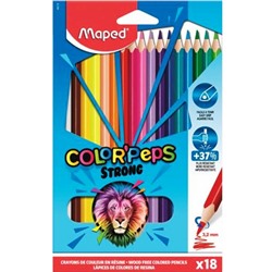 Maped. Карандаши цветные пластиковые "Color'Peps Strong" (18 цв) повышенной прочности арт.862718