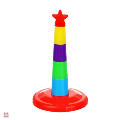 Развивающая игрушка "Пирамидка с кольцами", 29х20х4см