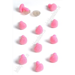 Фурнитура "Носики для игрушек бархатные" 11*8 мм, с заглушками (50 шт) SF-6100, розовый