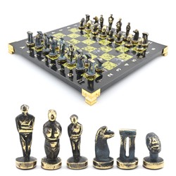 Шахматы подарочные с металлическими фигурами "Кикладский период", 250*250мм