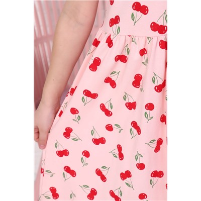 Платье Вишневое варенье короткий рукав детское (Розовый)