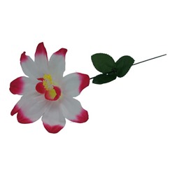 Цветок искусственный Гибискус 42см белый+розовый YL-12-1  (вып.по 10шт.)