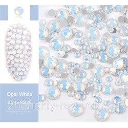 Стразы для дизайна ногтей Opal White