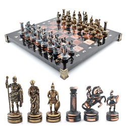 Шахматы подарочные с металлическими фигурами "Греко-Римский период", 250*250мм