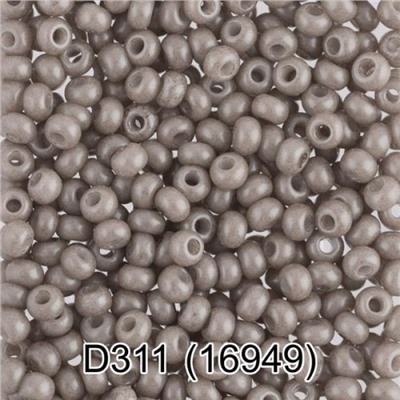 Бисер круглый 4 10/0 2.3 мм 5 г 1-й сорт D311 серый ( 16949 ) Gamma