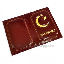 Обложка для паспорта "Полумесяц и звезда" (cherry)