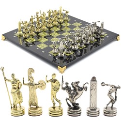 Шахматы подарочные с металлическими фигурами "Метатели дисков", 350*350мм