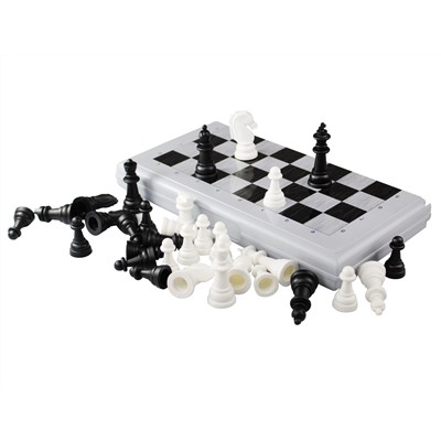 Настольная игра 2 в 1 «Шашки-Шахматы» большие серые