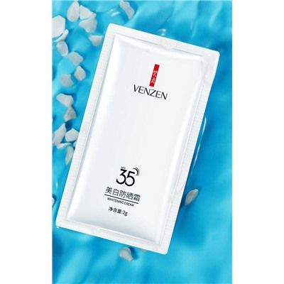 Venzen, Отбеливающий, солнцезащитный крем, против веснушек, SPF 35, 1 шт. 2 мл.