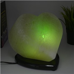 Солевая лампа "Сердце" 200*210*190мм 4-6кг, свечение зеленое.