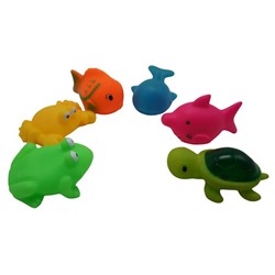 Резиновые игрушки  Морские животные 6шт 21*20см / пакет 6645