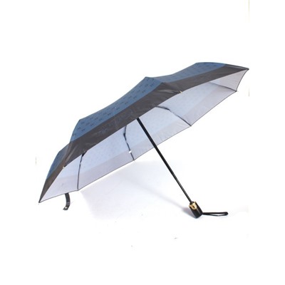 Зонт женский ТриСлона-L 3808,  R=58см,  суперавт;  8спиц,  3слож,  набивной "Эпонж",  синий 244392