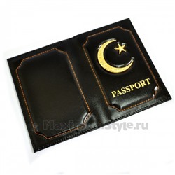 Обложка для паспорта "Полумесяц и звезда" (black)