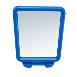 Зеркало настольное прямоугольное (пластик.корпус) Синее (17*14см)