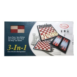 Шахматы магнитные 3в1 (нарды+шашки+шахматы) 25*12см / коробка 388581