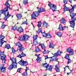 Посыпка кондитерская «Треугольники СМЕСЬ» (бело-розово-фиолетовый) 1 кг
