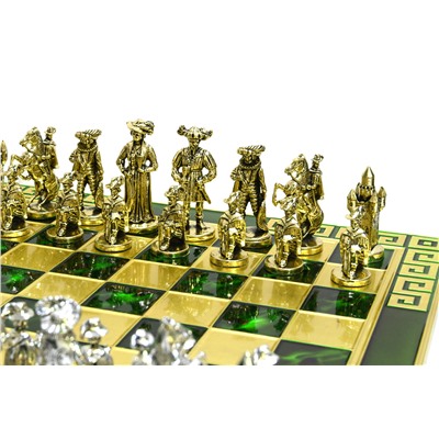 Шахматы с металлическими фигурами "Рококо" 450*450мм.