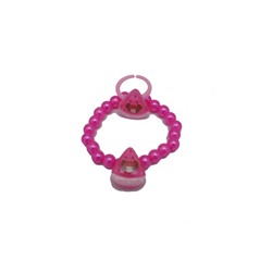 Набор детский №10  Корона,девочка,конфетка,ягодка (браслет+колечко) ярко-розовый