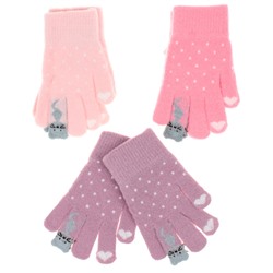 Перчатки мягкие КОТЕНОК (микс розовая гамма) S (4-6 лет)
