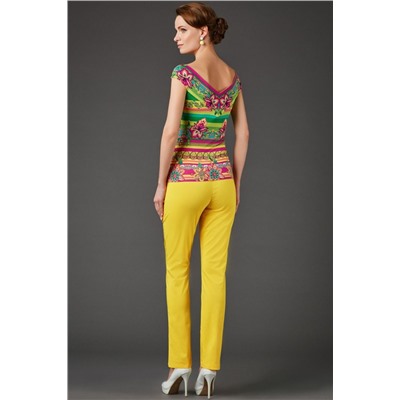 Желтые брюки для истинных модниц Триколор