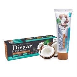 Зубная паста Disaar Super White 100g с экстрактом кокоса и корицы