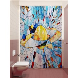 Фотоштора для ванной Вселенная цветов