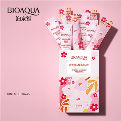 Ополаскиватель для полости рта в разовых саше BIOAQUA со вкусом ЦВЕТКИ ВИШНИ, НАБОР 20 шт.