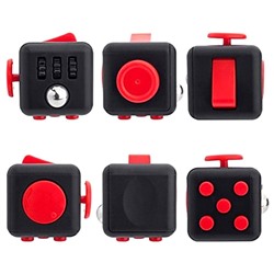 Антистресс Fidget Cube Фиджет куб 3,5см черный с красным SH 999296