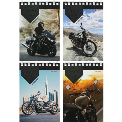 Блокнот на гребне карт.обложка  А6  40листов Лучшие мотоциклы Проф-Пресс Б40-6152
