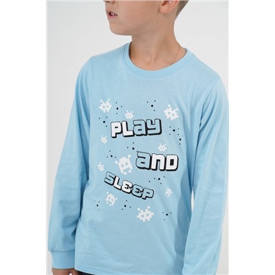 Пижама для мальчика 92171 (С.голубой/т.серый)
