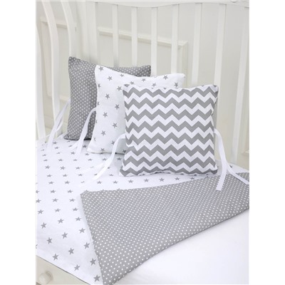 Набор бортиков для новорожденного (одеяло+12 подушек) - Серый