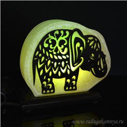 Соляной светильник "Слон" малый 185*80*155мм 2-3кг, свечение зеленое