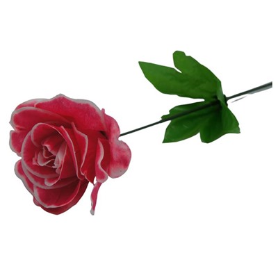 Цветок искусственный Роза 50см розовая с белым кантом YL-51-1 (выпис.по 12шт)