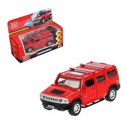 Технопарк. Модель "Hummer H2" арт.HUM2-12-RD 12см,откр двери багаж, инерц, красный,